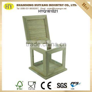 FSC Custom Unfinished Simple Wooden Lantern photo-3