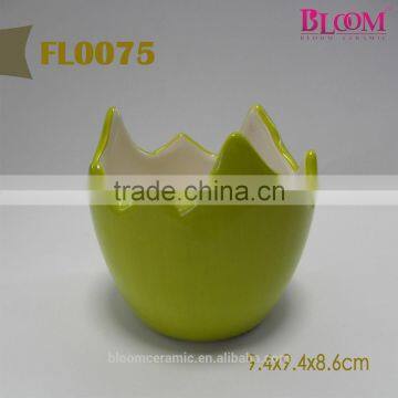 Indoor Egg Shaped Ceramic Flower Pot photo-4