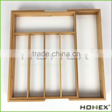 Bamboo Solid Cutlery Tray for Spoons Utensils Homex BSCI/Factory