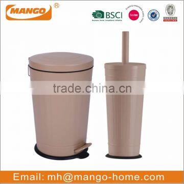 Colorful Metal Toilet Brush and Foot Pedal Trash Can photo-3