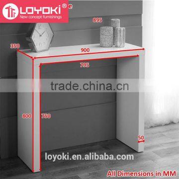 MDF Wood Side Table White High Gloss Console Hall Table photo-4
