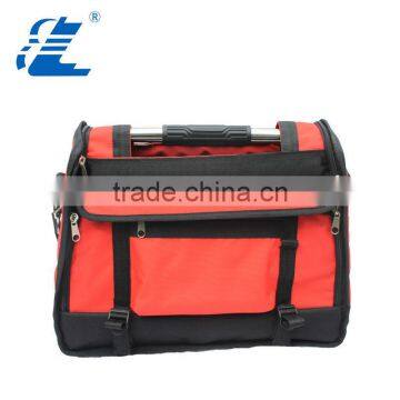 portable stainless steel tool storage bag with shoulder stripe