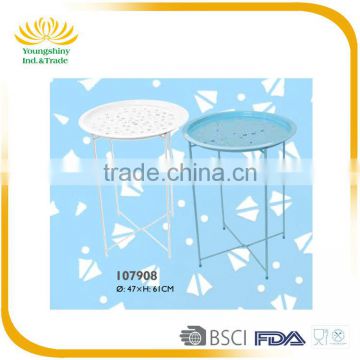 Most popular colorful handy round steel metal bar table