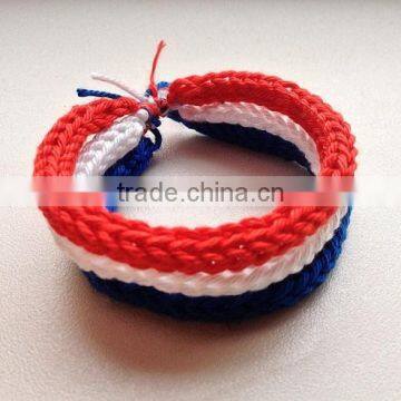 Hot new bestselling product wholesale alibaba world cup Handmade bracelet knitted hemp bracelet in Dutch color made in China