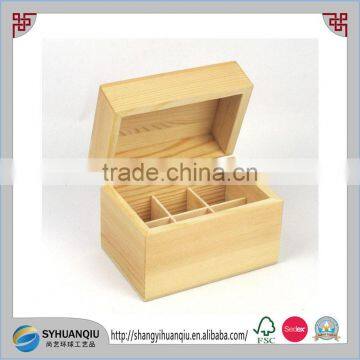 Lightweight unifhished small wooden compartment oil gift packing box