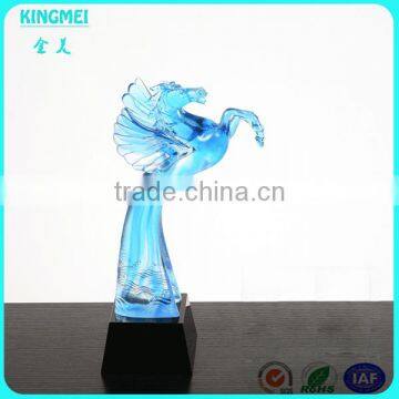 High Quantity Blue Crystal Pegasus Trophy Crystal Sport Trophy for Business Gifts photo-2