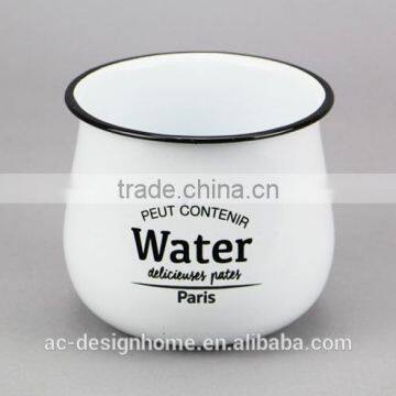 ROUND ENAMEL IRON STORAGE CANISTER