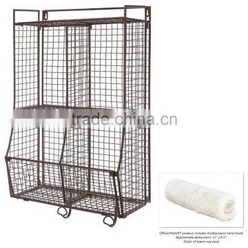 Metal Wire Mesh Storage Basket Shelf Organizer Rack photo-2