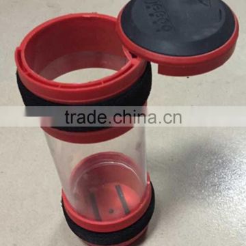 Medical dispensing clear plastic tube and plastic pot