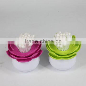 Lotus Shape Round Plastic Toothpick Box photo-4