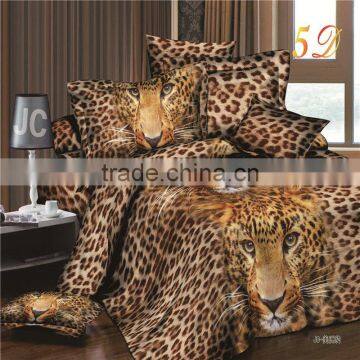 2016 New Arrival 3d Bedding Sets Leopard Printed Queen Size 4Pcs Bedclothes Pillowcases Bed Sheet Duvet Cover Set.