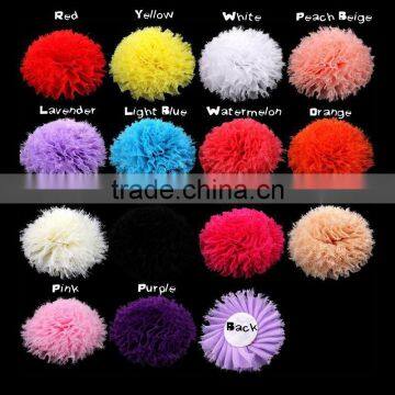 Fraying Chiffon Flower Puff Ball for Kids Hair Accessories photo-4