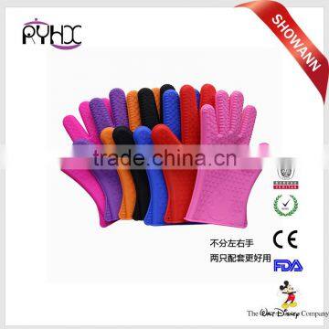 silicone oven glove with fingers , microwave oven silicone gloves , silcone bbq glove