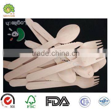 disposable clean wood fork knife and spoon