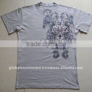 Print and stone application 2012 latest fashionable Men's cotton t-shirt