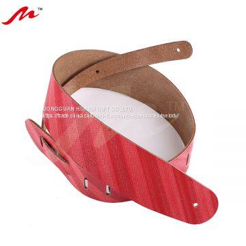 New Design Bule /yellow/ Leather Top With Purple Backing Adjustable Guitar Strap photo-2