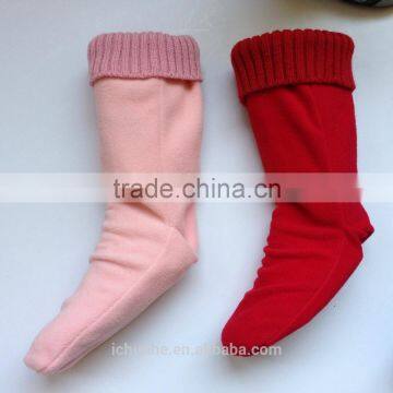 High Quality Winter Fleece Rain Knitted Top Boot Socks photo-6