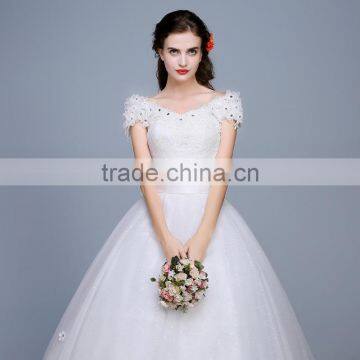 MGOO Custom Made Long Tail Romantic Wedding Dress Simple Lace Up Cap Sleeves Fashion Hi Low Petticoat photo-6