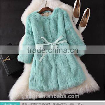 2016 Real Rabbit Fur Coat Women Winter Genuine Fur Coat Girls Slim Gilet Short Jacket Natural Rabbit Fur Coat photo-4