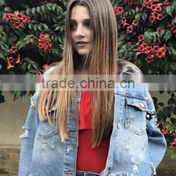 Runwaylover 132 Europe Style 2017 Women Fashion Short Style Embroidery Denim Jacket photo-3