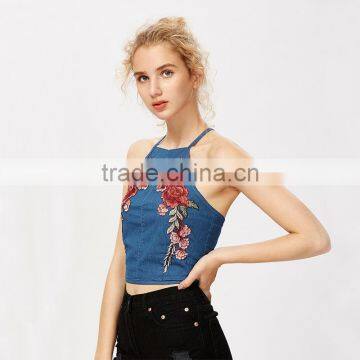 Embroiedered Design Secy Tank Top, Ladies Fashion Cami Clothing photo-3
