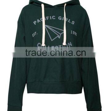 OEM new moldel custom wholesale printing short hoodies girl with long sleeve and pullover style