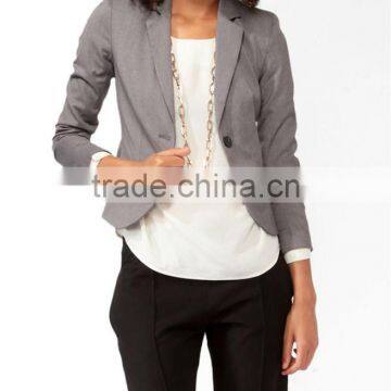 Solid Single Button Blazer