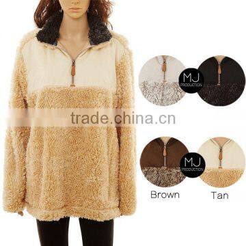 Monogrammed Personalized Ladies Winter Frosted Soft Uplander Sherpa Pullover photo-4