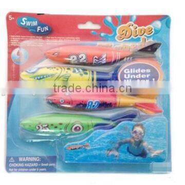 Summer Hot Sale Swimming Pool Dive Toys Plastic Torpedp Fish Funny Fish Catch Game Toys for Kids photo-3