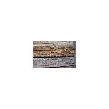 Indoor / Outdoor Natural yellow Slate Stone Tile for TV wall , wall cladding