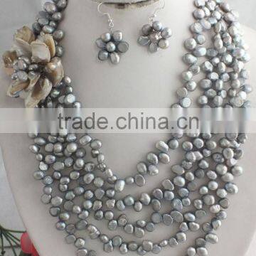 Popular jewelry styles!!! 2015 new arrival pearl beads jewelry necklace and earrings