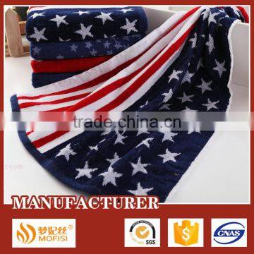 100% Cotton Printed American Flag Beach Towel Made In China