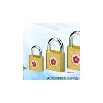 Bronze-Color Painted Iron Padlock-Lateral Opening