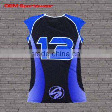 Sublimation breathable volleyball tops for ladies