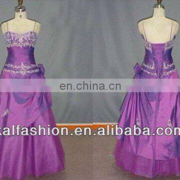 EM8509 Purple with lace Bridesmaid bridesmaid gown