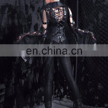 Gothic Snake Skin Imitation Garter Belt Detail Leggings photo-6