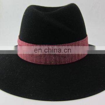 Black wool fedora hat