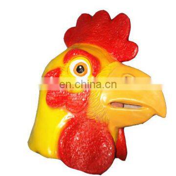 Lovely Realistic Bird Mask Rubber Animal Chicken Cock Rooster Mask Deluxe High Quality For Adult PartY