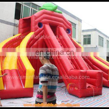 Best price inflatable water slide, inflatable three lane slide with turtle on the top for sale