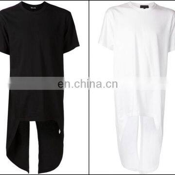 Extra Long Extended Essential Short Sleeve Oval Hem Long Tee - 90cm