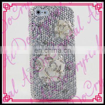 Aidocrystal New product White diamond bling mobile phone case cover for iphone 5 5s luxury crystal diamond case made in china