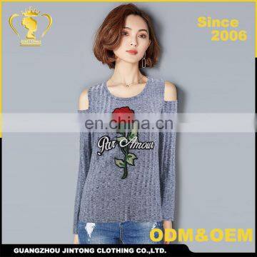 Custom women clothing dri fit long sleeve woman shirts wholesale fashion tops