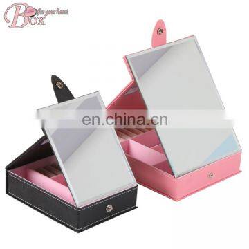 Set of 2 High-Grade Mini Square Jewelry Box with Mirror