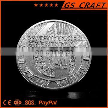 Customized precious logo embossed ag 999 silver coin