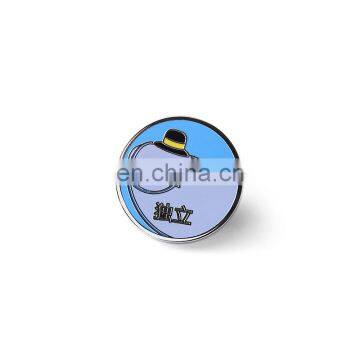 Custom light round enamel metal pin badges