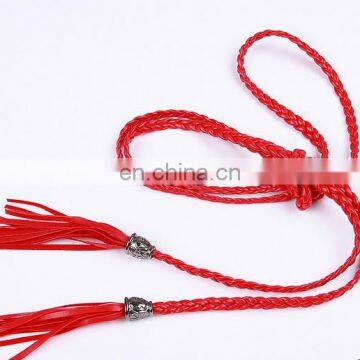 High Quality Beaded Tassel Waist Belt Wiht Artistic Leather Weave Belt photo-2