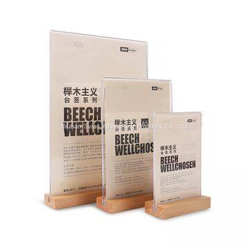 New Product Wood Table Tent Crad Holder Stand Poster Racks For Christmas Advertising Posters photo-2