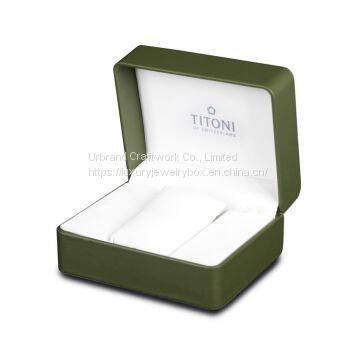 Best Selling Green PU Leather Watch Box Custom Logo Leatherette Watch Box With Factory Factory Price photo-3
