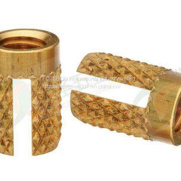 PPB-M3/M4/M5/M6 Brass Insert Nut Insertos Knurling Press-in Threaded Inserts Knukles Thru-Threaded Plain Knurled Nuts Inserti PEM Standard