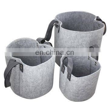 5 pcs per set Felt Plant Growing Bag Breathable Planter Bags with Handle Strap